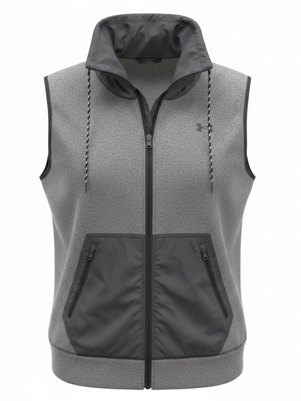 Under Armour Gray and Black Hooded Sleeveless Vest